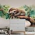 Cute Sloth Kids Wall Mural – Jungle Animal Nursery Design