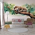 Cute Sloth Kids Wall Mural – Jungle Animal Nursery Design