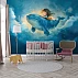 Dreamy Whale Ride Kids Wall Mural – Magical Ocean Fantasy Wallpaper for Nursery & Baby Room