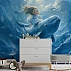 Underwater Whale Adventure Kids Wall Mural – Dreamy Ocean Fantasy Wallpaper for Nursery & Baby Room