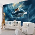 Dreamy Whale Ride Wall Mural – Magical Ocean Adventure Design