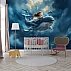 Dreamy Whale Ride Wall Mural – Magical Ocean Adventure Design