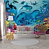 Underwater Dolphin Kids Wall Mural – Ocean Adventure Coral Reef Design