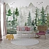 Watercolor Forest Wall Mural – Soft Green Woodland Kids Room Wallpaper
