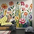 Colorful Floral Kids Wall Mural – Playful Garden Illustration Design Colorful Floral Kids Wall Mural – Playful Garden Illustration Design