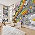 3D Rainbow Flower Wall Mural – Colorful Kids Daisy Design