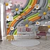 3D Rainbow Flower Wall Mural – Colorful Kids Daisy Design