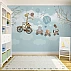 Cute Animal Train Wall Mural – Kids Giraffe Balloon Cartoon Design