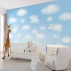 Cute Cloud Animal Wall Mural – Soft Blue Kids Sky Design