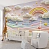 Pastel Rainbow Dreams Wall Mural – Soft Clouds & Stars Nursery Design