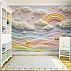Pastel Rainbow Dreams Wall Mural – Soft Clouds & Stars Nursery Design