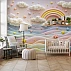 Pastel Rainbow Dreams Wall Mural – Soft Clouds & Stars Nursery Design