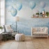 Dreamy Balloon Sky Wall Mural – Soft Pastel Kids Fantasy Design