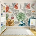Hand Drawn Botanical Kids Wall Mural – Soft Sketch Floral Design