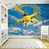 Flying Adventure Plane Wall Mural – Kids Sky & Clouds Playful Design