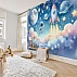 Dreamy Space Rocket Wall Mural – Cute Astronaut & Stars Kids Wallpaper for Nursery