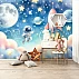 Dreamy Space Rocket Wall Mural – Cute Astronaut & Stars Kids Wallpaper for Nursery