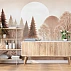 Soft Forest Silhouette Wall Mural – Minimal Pastel Nature Design
