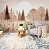 Soft Forest Silhouette Wall Mural – Minimal Pastel Nature Design