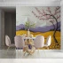 Abstract Mountain Blossom Wall Mural – Colorful 3D Landscape Design