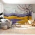 Abstract Mountain Blossom Wall Mural – Colorful 3D Landscape Design