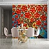 Colorful 3D Floral Wall Mural – Bold Red Flower Artistic Design Colorful 3D Floral Wall Mural – Bold Red Flower Artistic Design