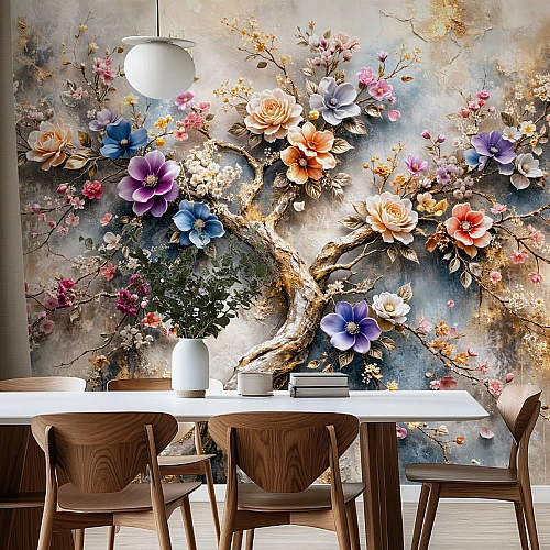 Warm Brown Abstract Texture Wall Mural – Modern Earth Tone Surface Design