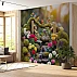 Colorful Birds Garden Wall Mural – Waterfall Floral Nature Design