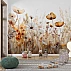 Warm Autumn Floral Field Wall Mural – Soft Botanical Meadow Design
