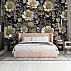 Luxury Dark Floral Wall Mural – Elegant Gold Botanical Design for Bedroom Luxury Dark Floral Wall Mural – Elegant Gold Botanical Design for Bedroom
