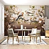 Elegant Magnolia Birds Wall Mural – Soft Floral Nature Wallpaper for Bedroom