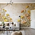 Warm Floral Wall Mural – Soft Beige Orange Botanical Design