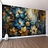 Dark Blue Gold Floral Wall Mural – Luxury Abstract Blossom Design Dark Blue Gold Floral Wall Mural – Luxury Abstract Blossom Design