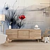 Red Poppy Abstract Wall Mural – Minimal Artistic Floral Design Red Poppy Abstract Wall Mural – Minimal Artistic Floral Design