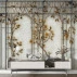 Golden Botanical Arch Wall Mural – Elegant Classic Trellis Design