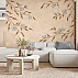 Beige Vintage Floral Wall Mural – Elegant Botanical Branch Design