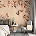 Warm Autumn Floral Branch Wall Mural – Beige Botanical Nature Design