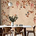 Warm Autumn Floral Branch Wall Mural – Beige Botanical Nature Design