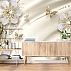 Luxury White Floral Wall Mural – Gold Crystal Butterfly Design Luxury White Floral Wall Mural – Gold Crystal Butterfly Design