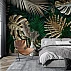 Luxury Tropical Leaf Wall Mural – Dark Green Gold Botanical Design Luxury Tropical Leaf Wall Mural – Dark Green Gold Botanical Design