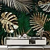 Luxury Tropical Leaf Wall Mural – Dark Green Gold Botanical Design Luxury Tropical Leaf Wall Mural – Dark Green Gold Botanical Design