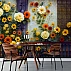 Vintage Floral Wall Mural – Warm Retro Flower Wallpaper for Cafe & Living Spaces Vintage Floral Wall Mural – Warm Retro Flower Wallpaper for Cafe & Living Spaces