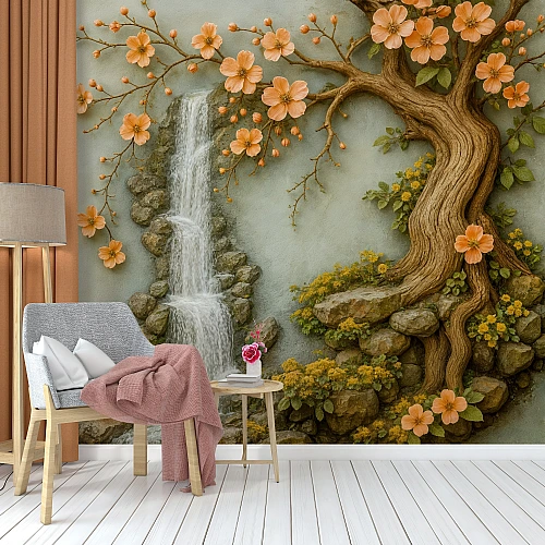 Golden Light Abstract Wall Mural – Warm Glow Modern Luxury Design