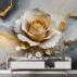 Golden Rose Marble Wall Mural – Luxury Floral Abstract Design