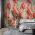 3D Tulip Floral Wall Mural – Soft Pink Spring Garden Design