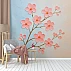 Pastel Pink Blossom Wall Mural – Soft Blue Romantic Floral Design Pastel Pink Blossom Wall Mural – Soft Blue Romantic Floral Design