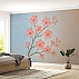 Pastel Pink Blossom Wall Mural – Soft Blue Romantic Floral Design Pastel Pink Blossom Wall Mural – Soft Blue Romantic Floral Design