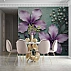 Luxury White Floral Wall Mural – Gold Branch Blue Marble Design Luxury White Floral Wall Mural – Gold Branch Blue Marble Design
