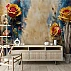 Artistic Rose Wall Mural – Bold Yellow Red Floral Painting Design Artistic Rose Wall Mural – Bold Yellow Red Floral Painting Design