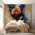 Golden Rose Wall Mural – Abstract Floral Luxury Art Design